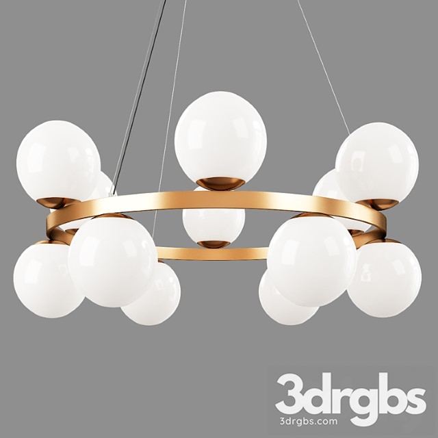 Bubbles brass ring pendant light