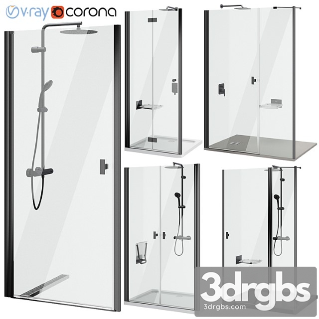 Shower doors radaway nes 8 black set 140