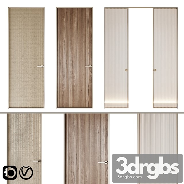 Aladin swing mono and pocket door by glas italia set 02