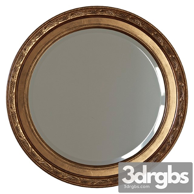 Round mirror in a frame