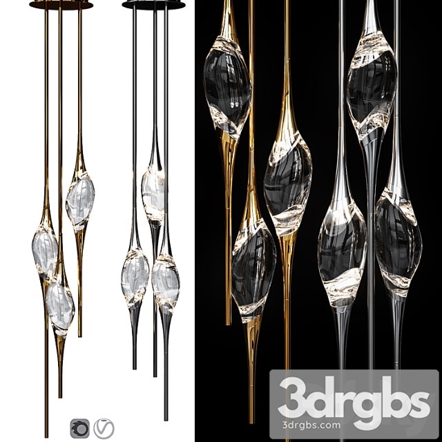 Il pezzo 12 round chandelier nickel and gold