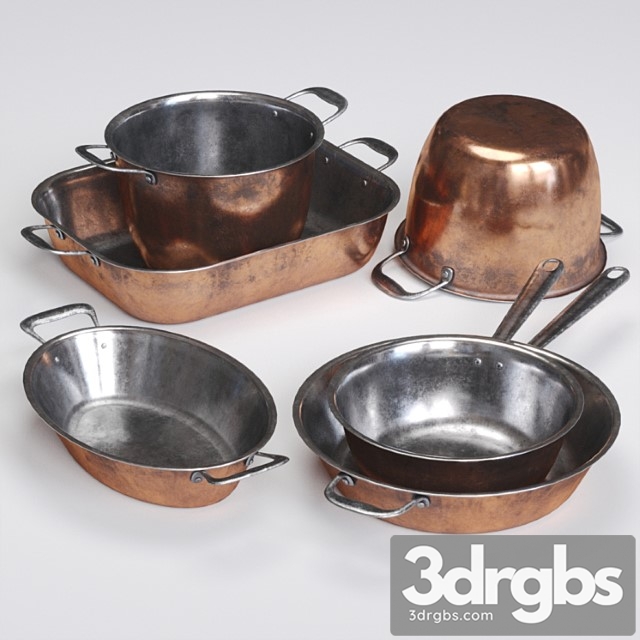 Copper cookwares set
