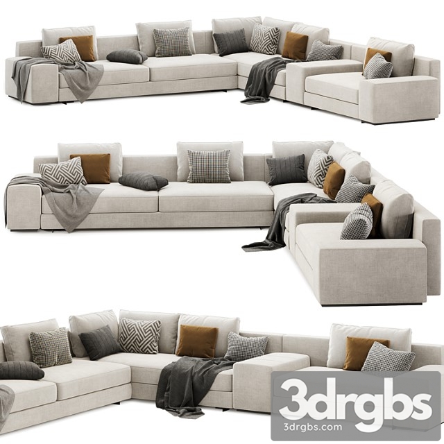 Daniels modular sofa set 02 by minotti italia