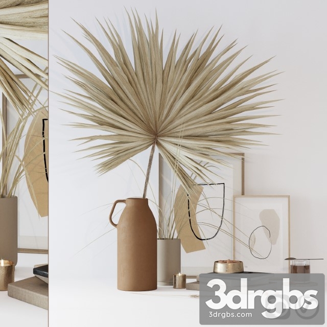 Decorative Set with Dryed Palm