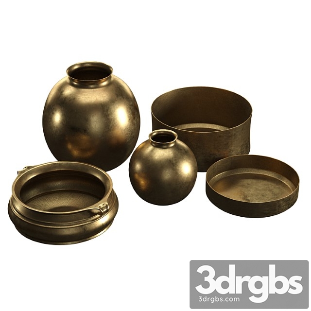 Burnished brass vases (rh)