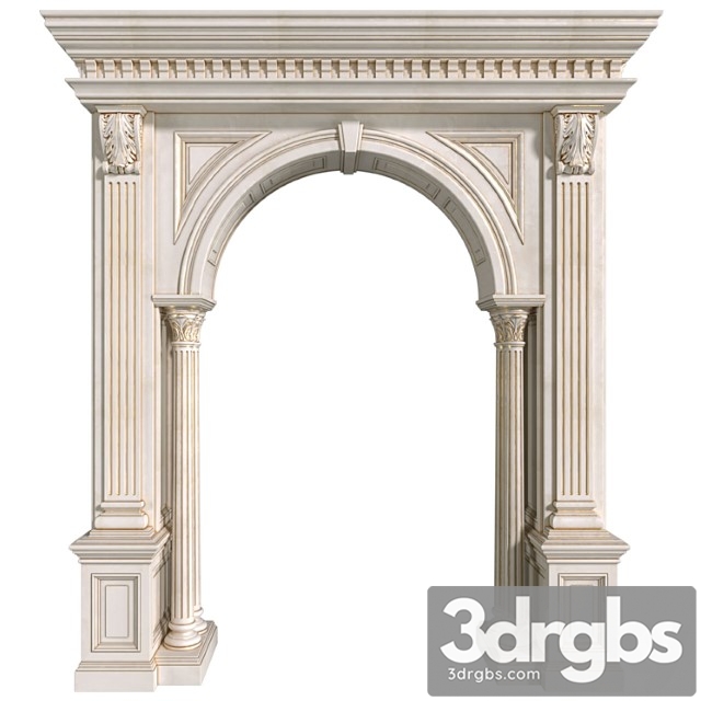 Arch in classic style.arched interior doorway in a classic style.traditional interior arched doorway opening