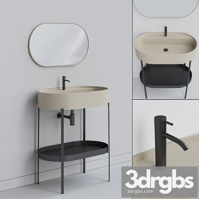 Consolle oval washbasin