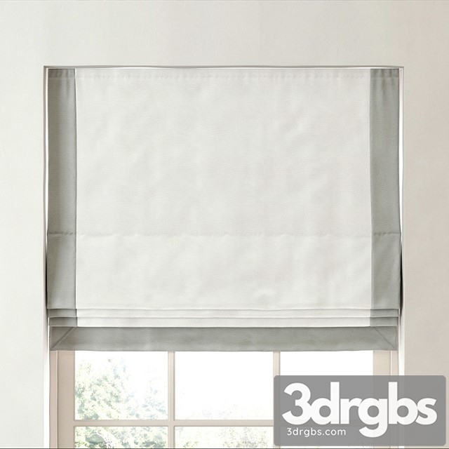 bordered cotton canvas cordless roman shade