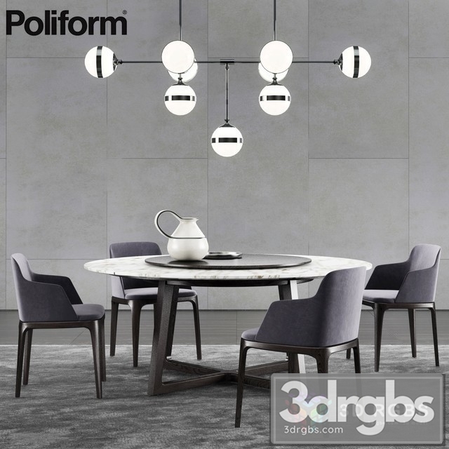 Poliform Concorde Table Grace Chair 2