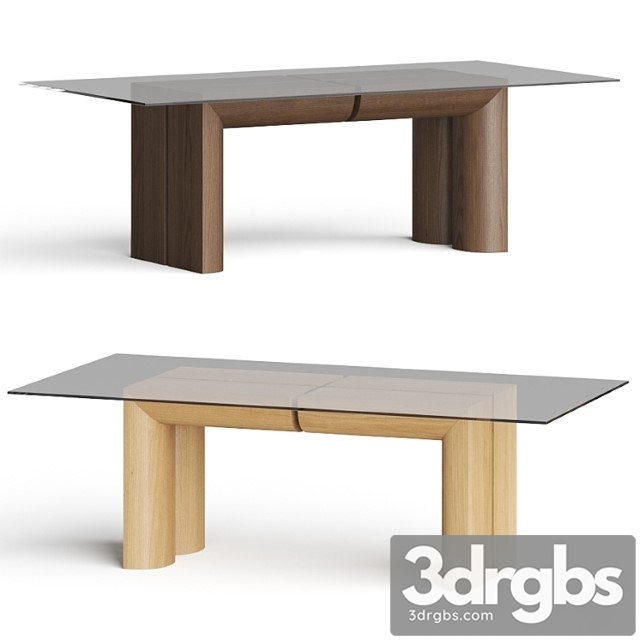 Crate and barrel emma wood and glass-top dining table