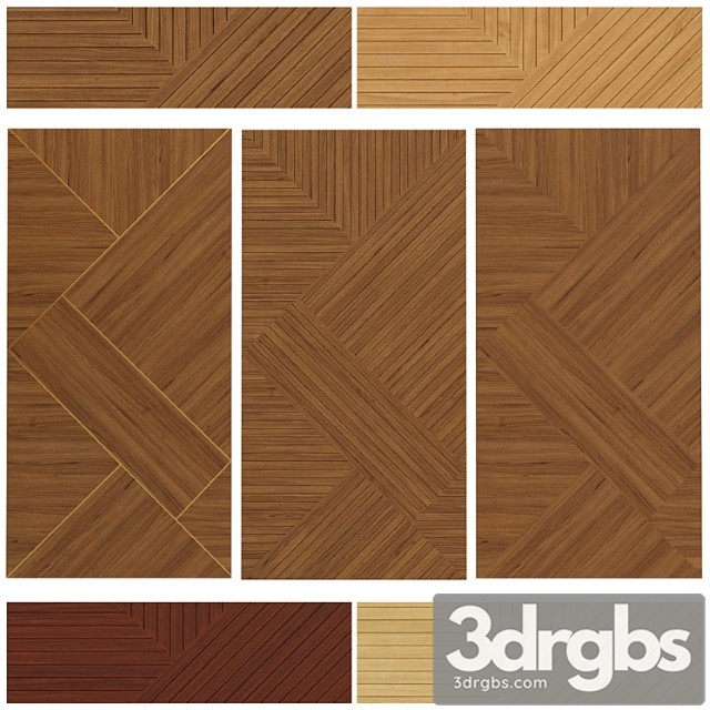 Decorative panel of veneer and slats  01