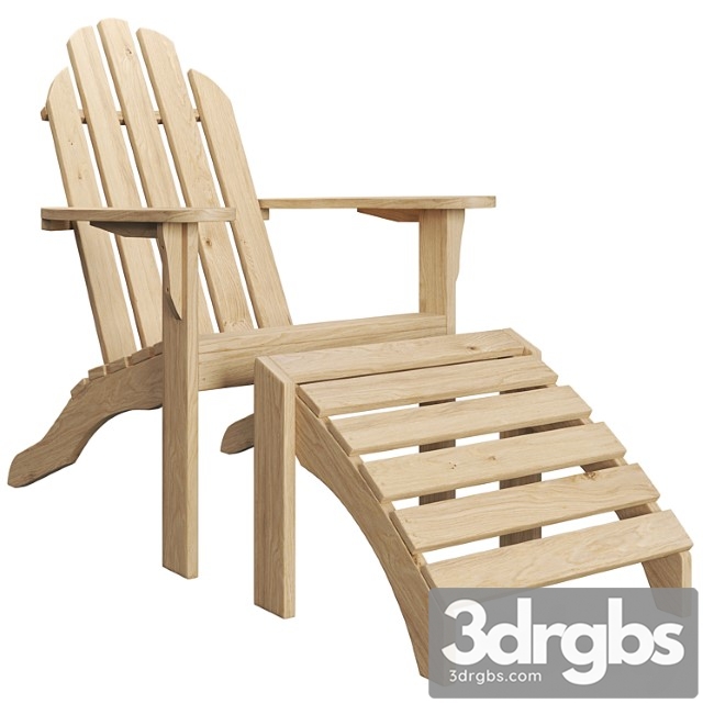 Adirondack lounge chair with footrest