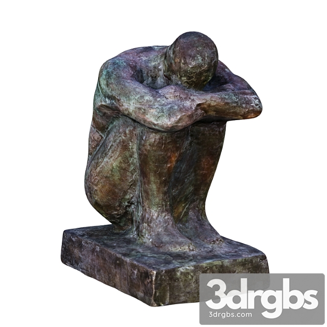 Sitting man sculpture