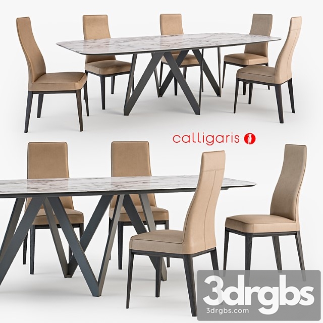 Calligaris margot chair cartesio table