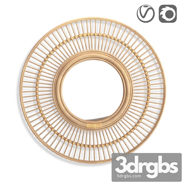 Round rattan mirror nogu