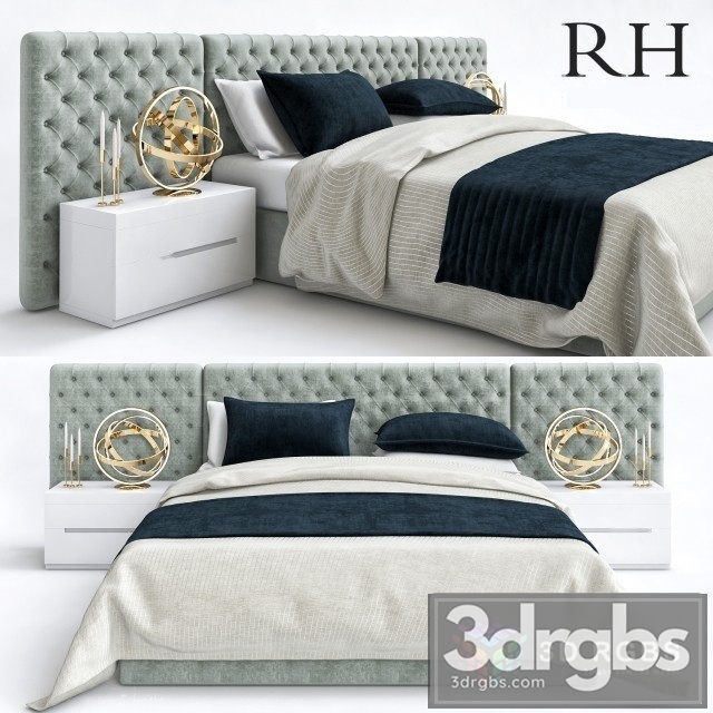 RH Neoclassic Fabric Bed