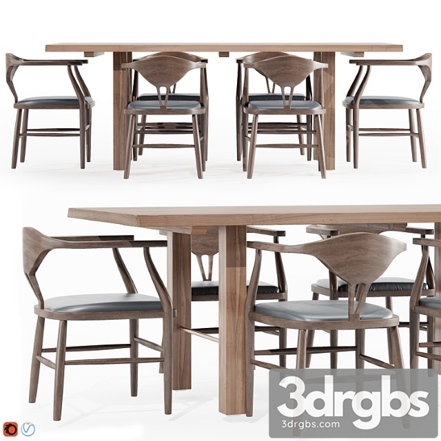 Montana live edge dining table with peking b dining chairs 2