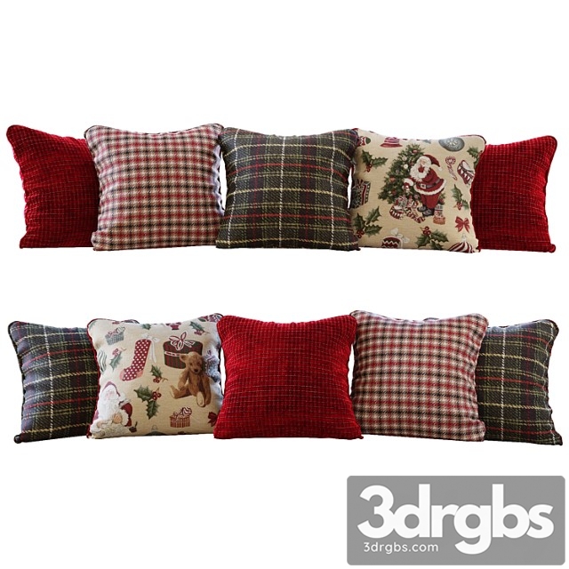 Christmas red and green pillows