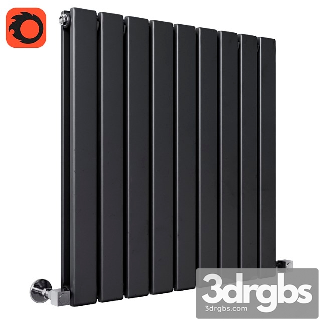 Milano Alpha Black Horizontal Double Slim Panel Designer Radiator