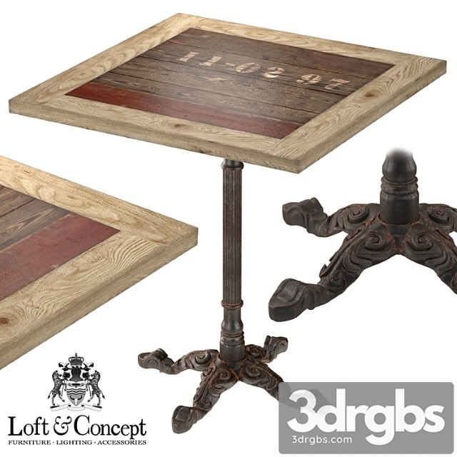 Cast iron and larch restaurant table square 2