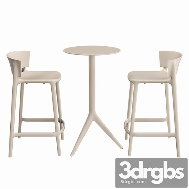 Vondom Mari Sol Table And Africa Bar Stool