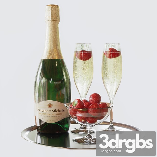 Champagne with strawberries