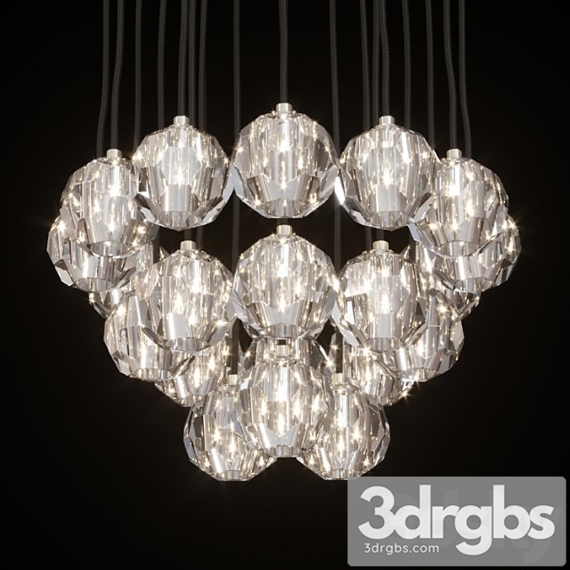 Restoration Hardware Boule De Cristal Round Cluster Chandelier 24 Nickel