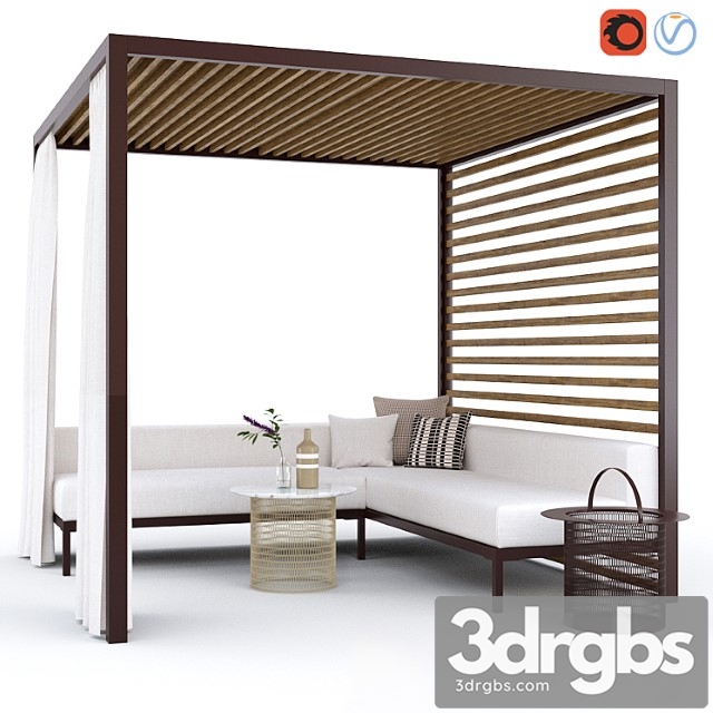 Garden Arbor With Sofa Kettal Pavilion Gazebo