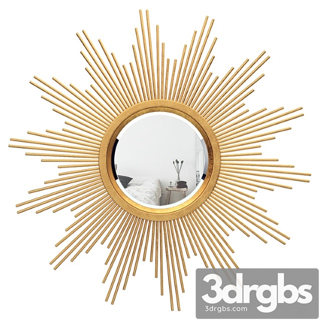 Glasser metal starburst wall mirror vark7277