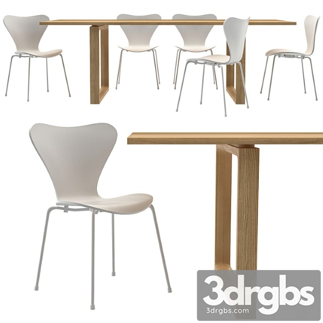 Essay table and series 7 chairs by fritz hansen 2