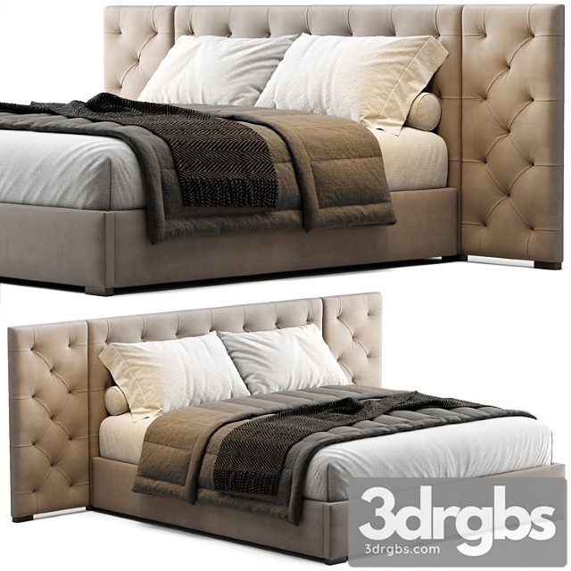 Modena fabric diamond-tufted extended bed