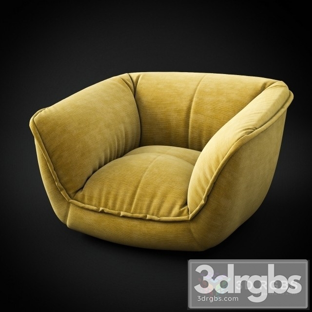 Fabric Yellow Armchair