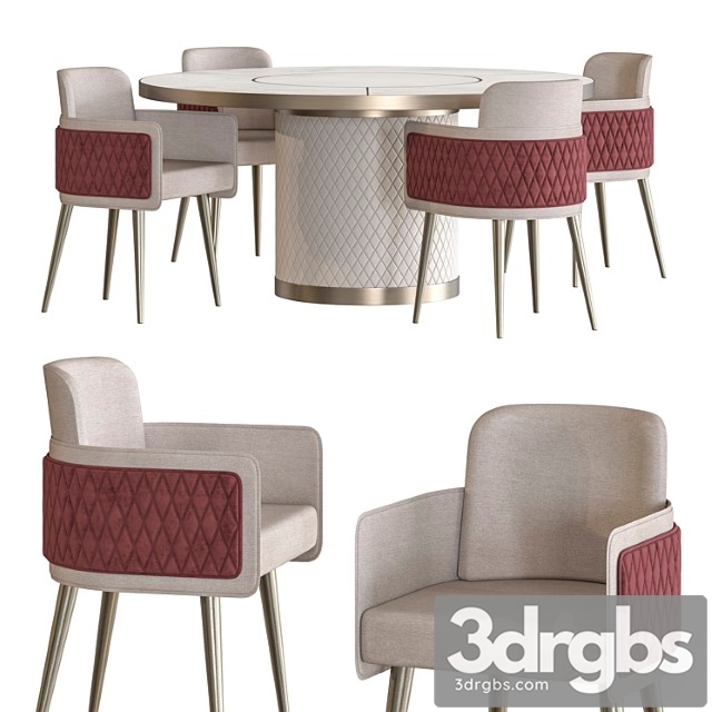 Amet armchair and signore degli anelli steel table by reflex dining set 2