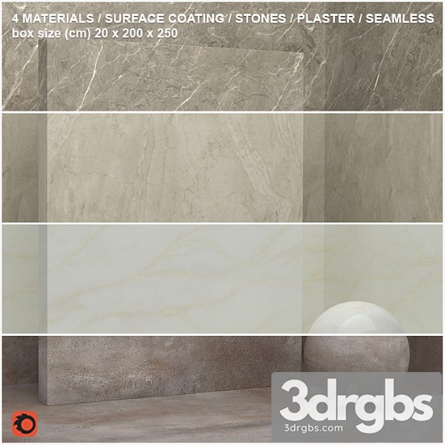 4 materials (seamless) - stone, plaster - set 13