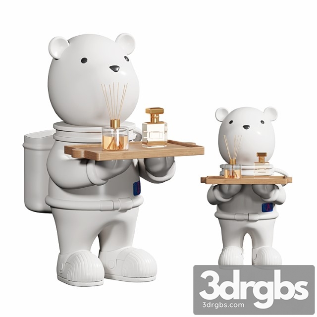 Space bear ornaments ceramic