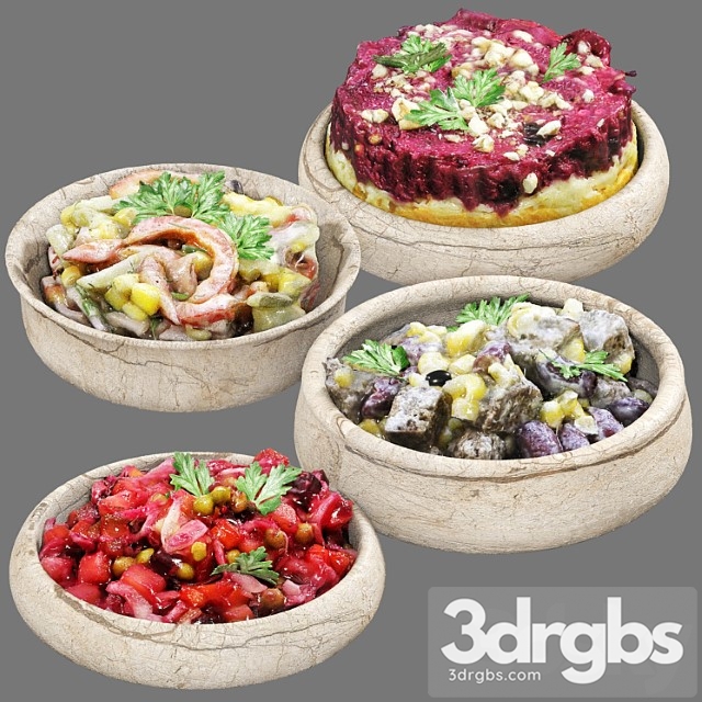 Set of vegetable salads