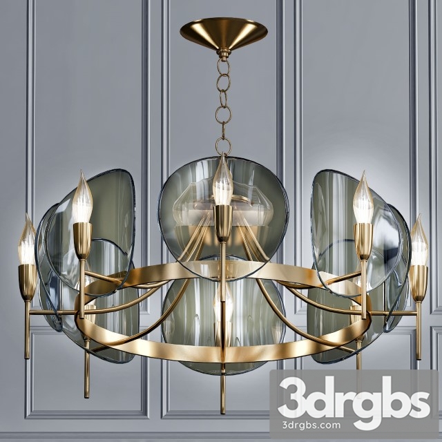 Concave Smoked Lucite Disc Chandelier