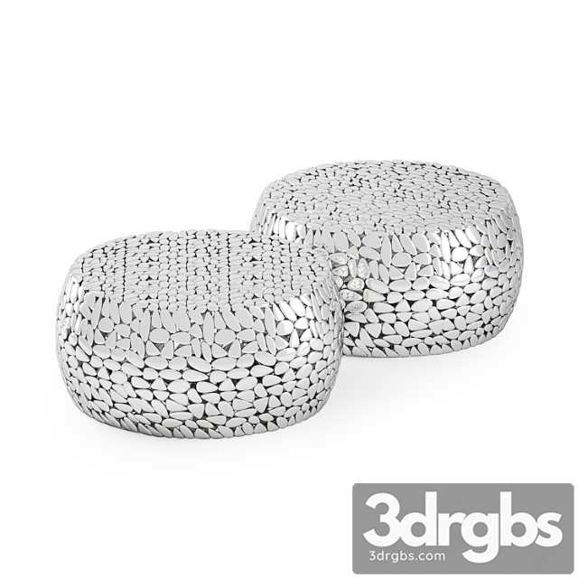 Coffee table pebbles deluxe silver 2