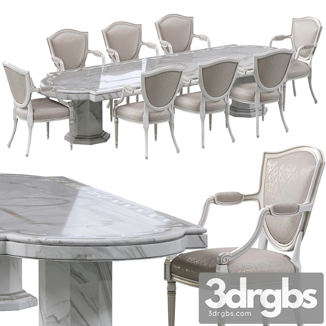 Classic Dining Chair And Marble Table