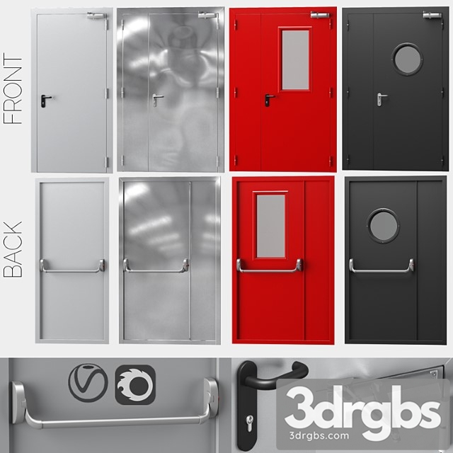 Metal Fire Doors 4 Colors