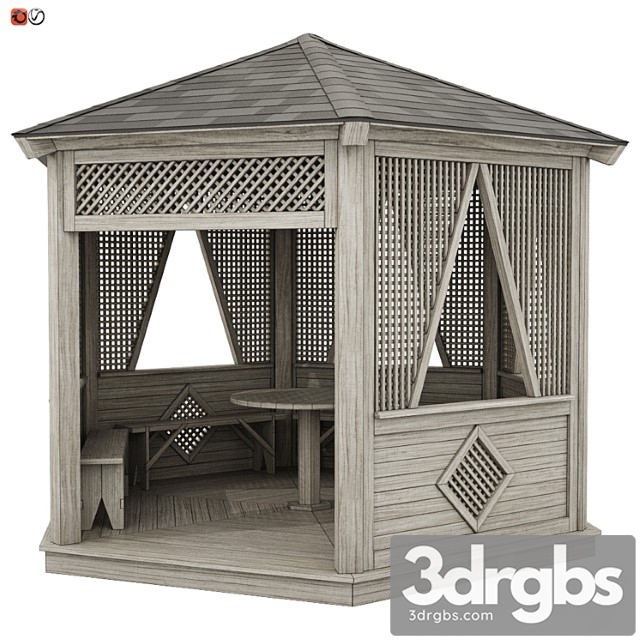 Garden Gazebo Made Of Wood 04