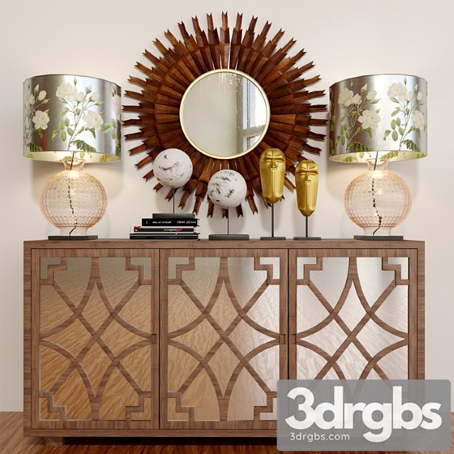Ethical chest of drawers with a mirror and a lamp 2