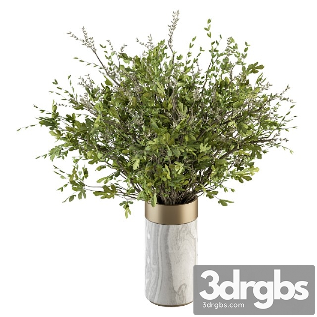 Bouquet - green branch in stone vase 55