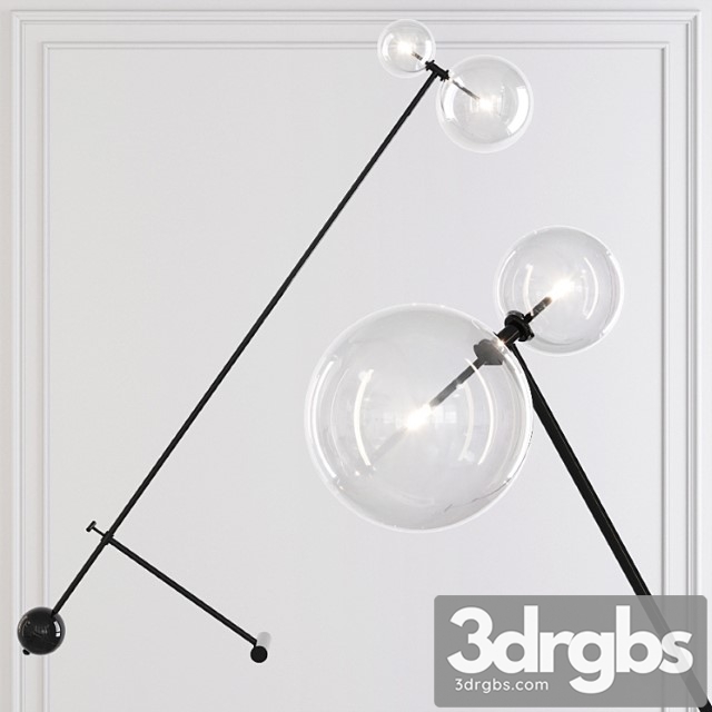 Restoration hardware glass globe mobile boom floor lamp black