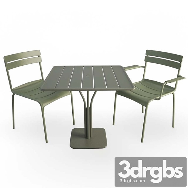 Luxembourg metallic table and chairs 2