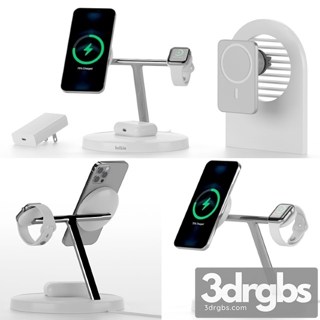 3 In 1 Wireless Charger With MagSafe For IPhone 12 Pro Apple Watch and AirPods PRO Car Air Vent Mount with MagSafe