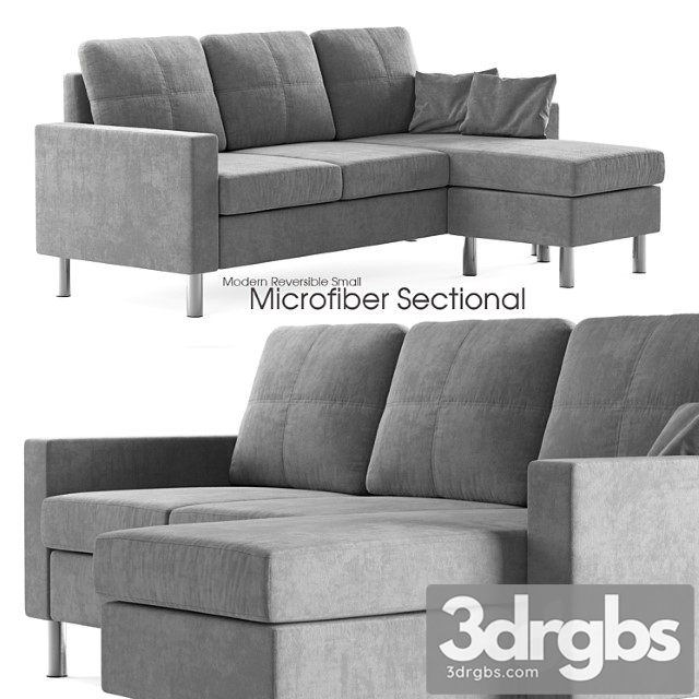 Modern reversible small microfiber sectional 2