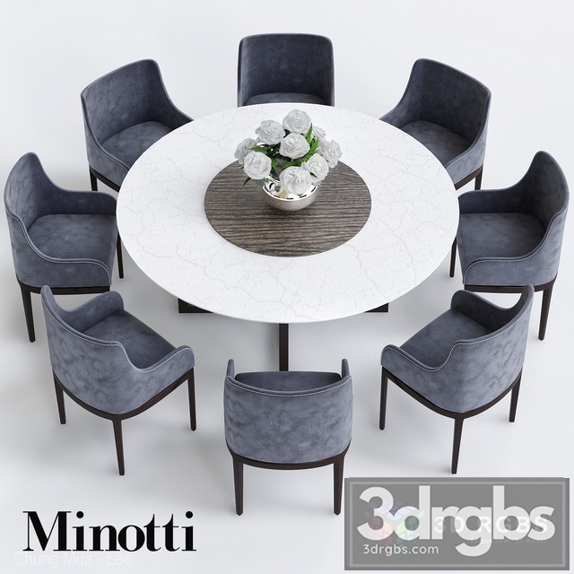 Minotti Round Chair and Table