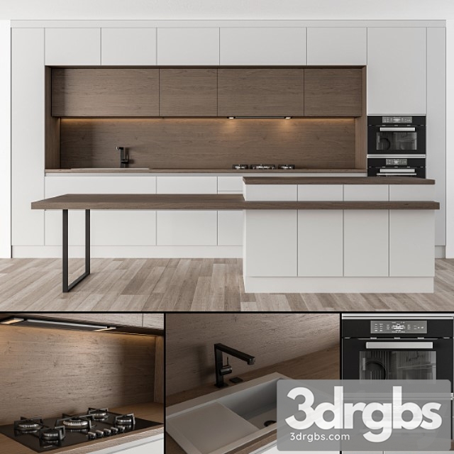 Kitchen modern - white and wood 32