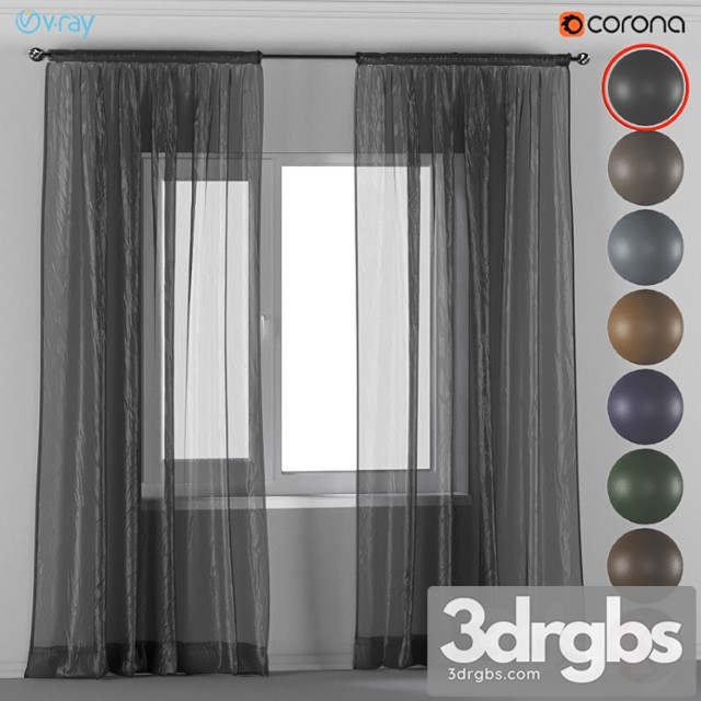 Curtains of tulle in 8 colors.